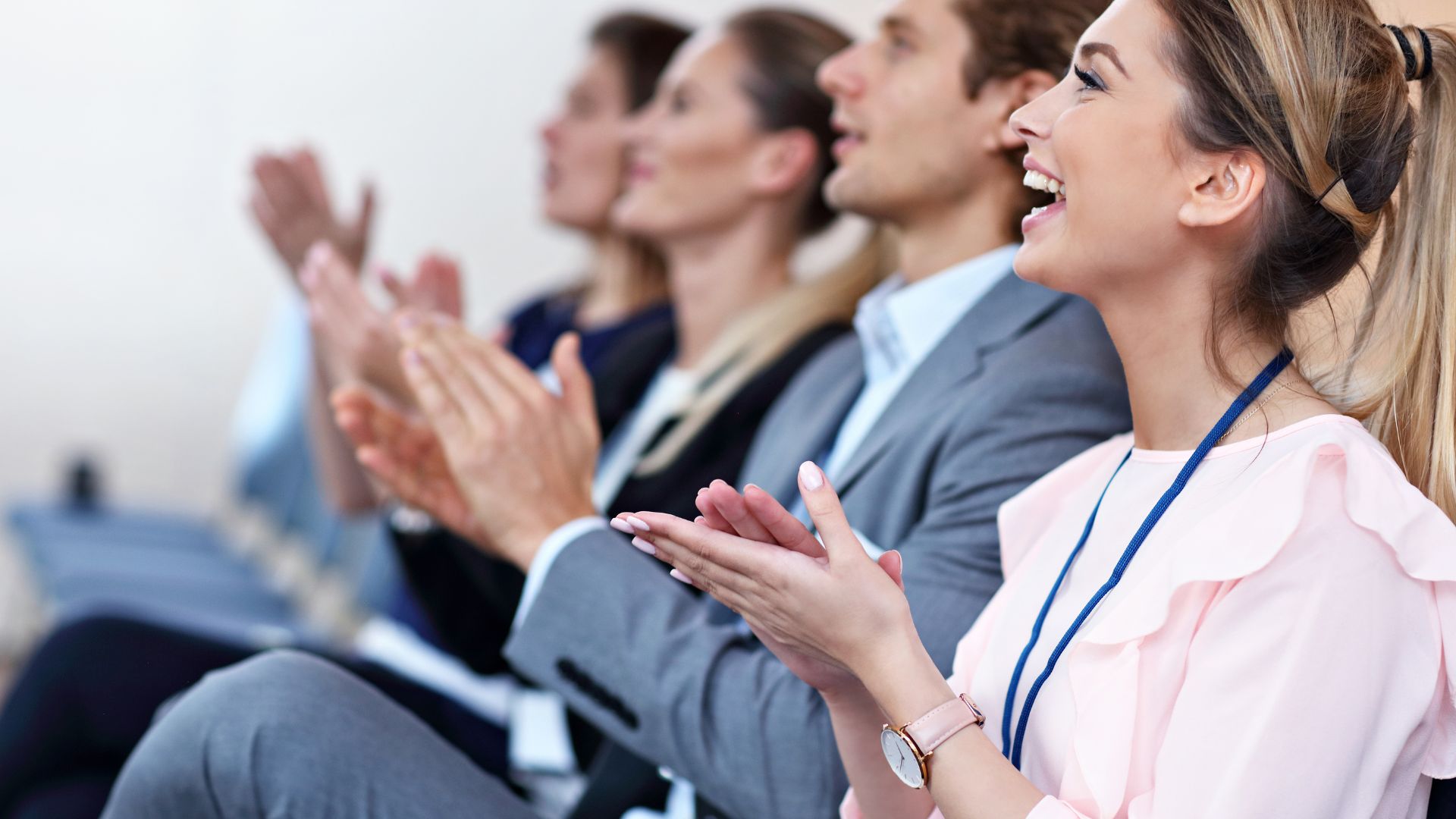 Audience applauding at an event