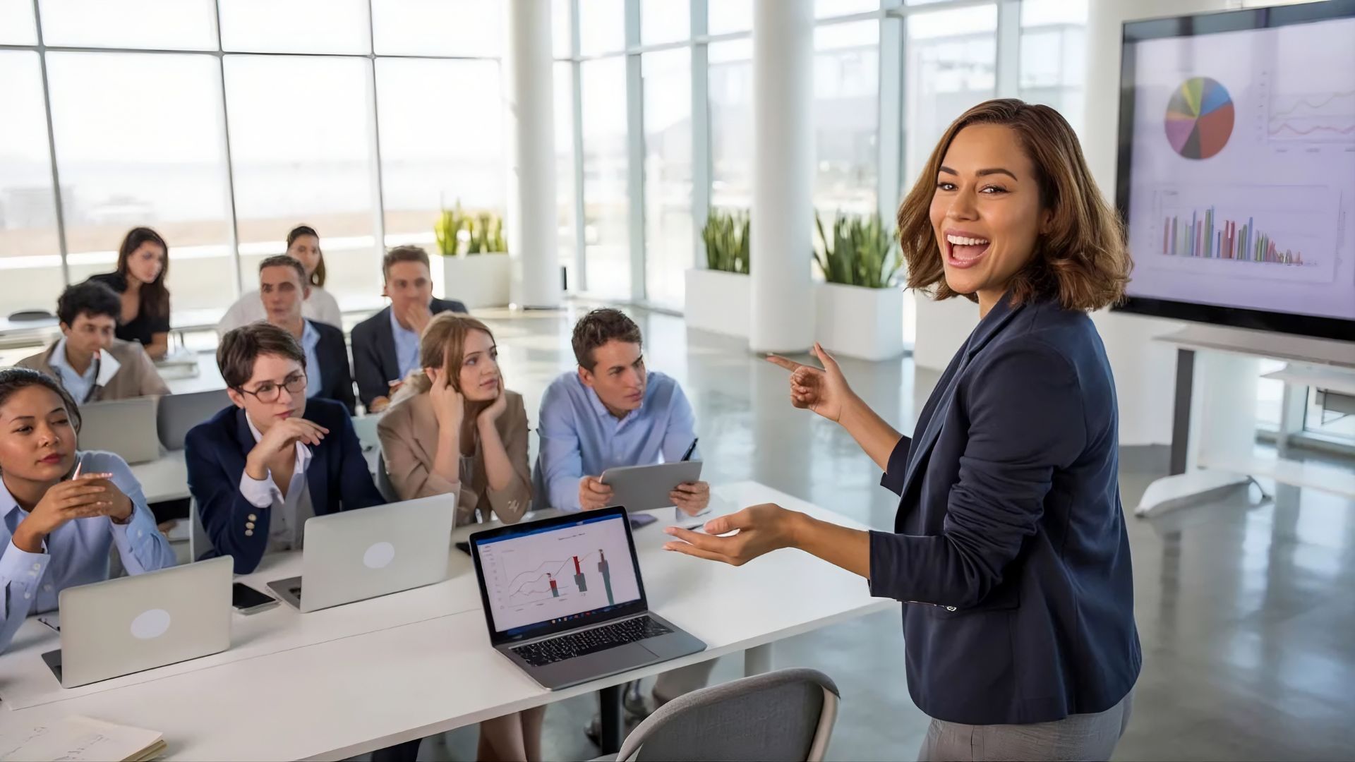 Sponsor or thought leader presenting to an audience